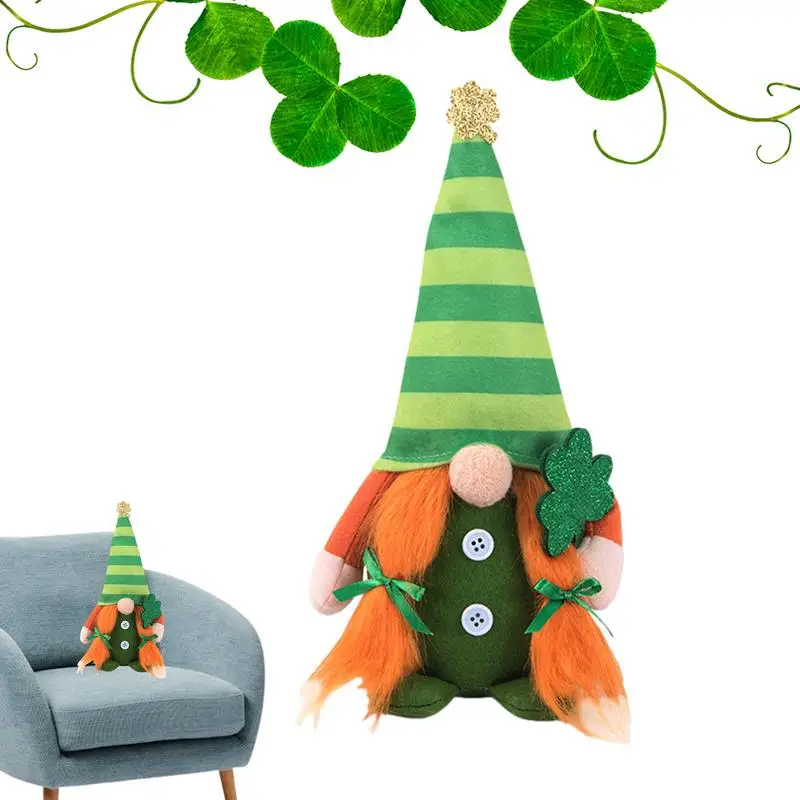 

St Patricks Day Decorations Shamrock Decor Faceless Dwarf Tiered Tray Decor Leprechaun Green Irish Scandinavian Nisse For Tiered