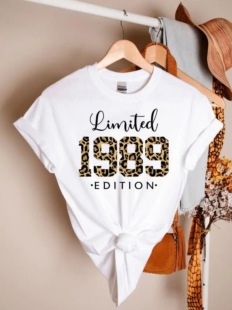 

Limited Edition 1989 Shirt 34nd Birthday Gift Funny Graphic 100%Cotton Women Short Sleeve Tees Plus Size O Neck Female Clothing