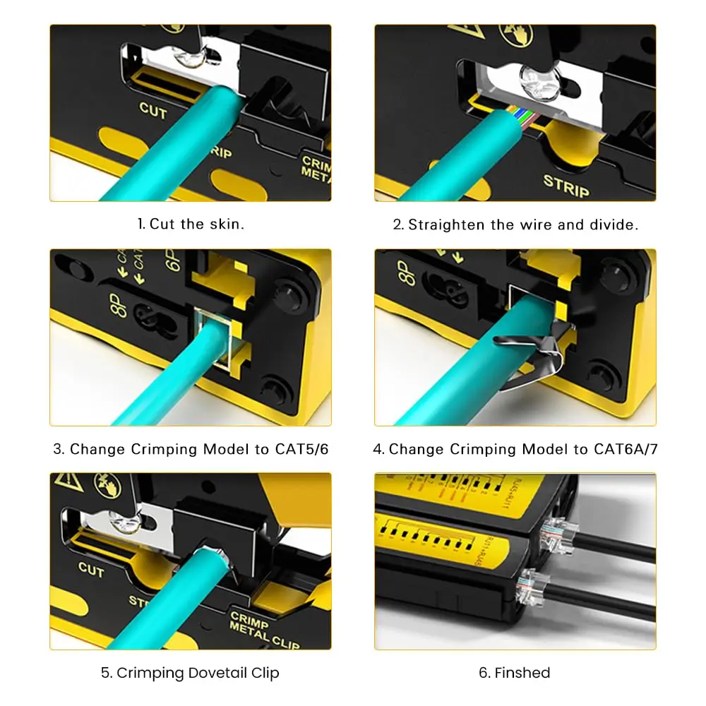 ZoeRax Cat 7 커넥터 및 스트레인 릴리프 부츠, 이더넷 와이어 커터 크림퍼, RJ45 압착 도구 통과, 10 개
