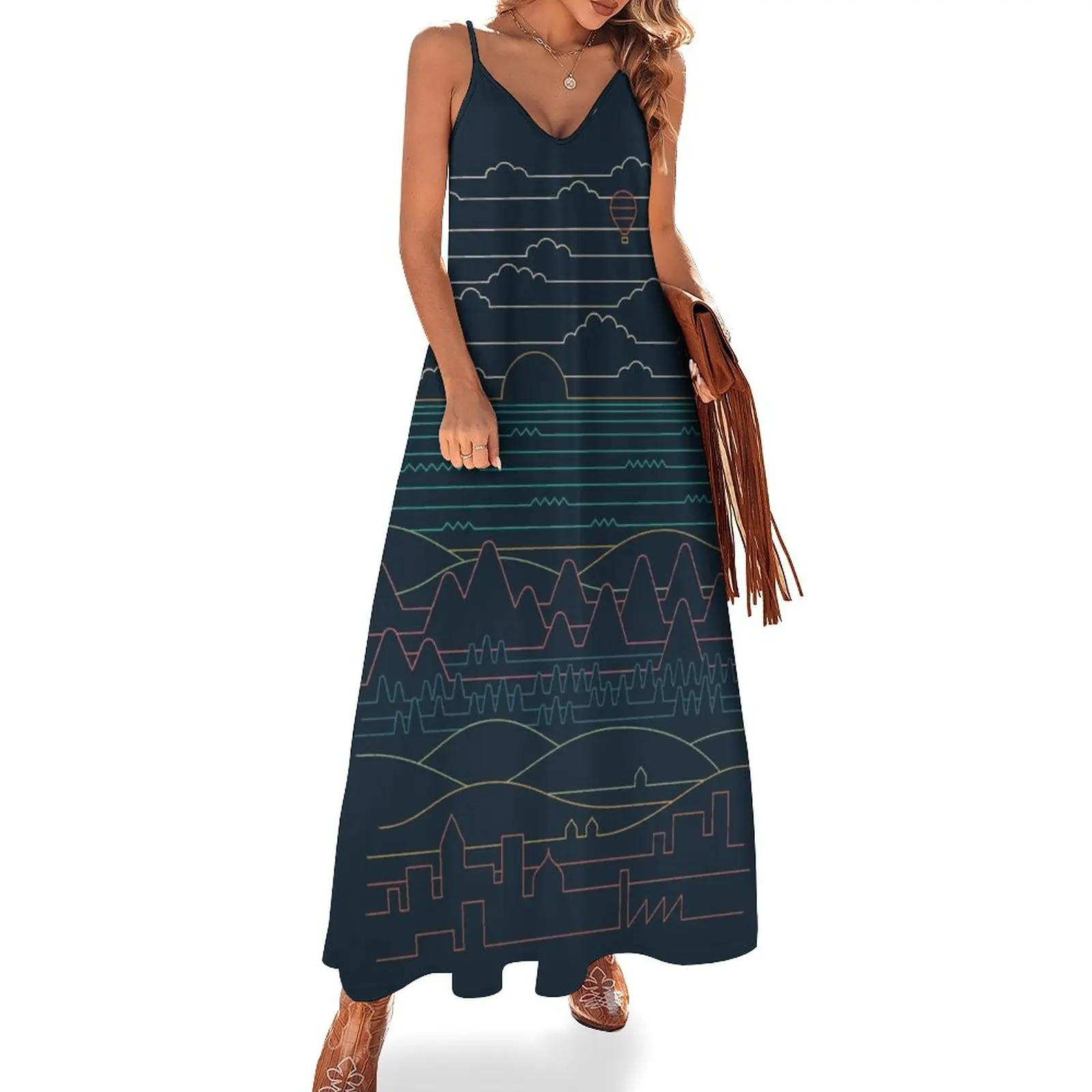 

Linear Landscape Sleeveless Dress dresses summer woman 2023 clothing women summer 2023