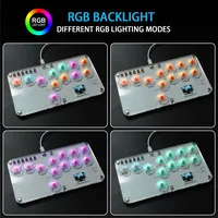Leverless Controller Fight Sticks  RGB Arcade Fightstick Stickless Arcade Stick Keyboard Rims Button for PS4/PS3/Switch/PC