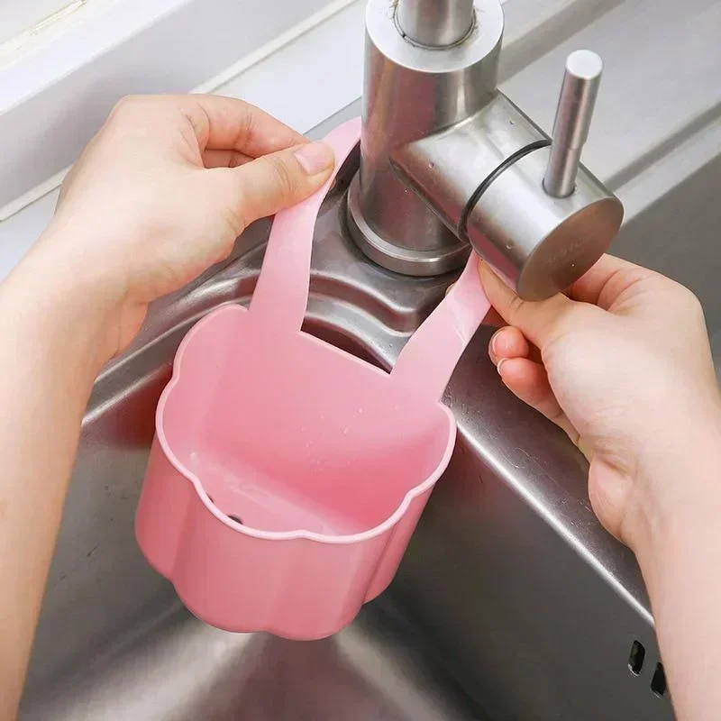 Kitchen Sink Drain Basket Bathroom Soap Sponge Holder Hanging Storage Basket Kitchen Accessories kitchen sink holder 3