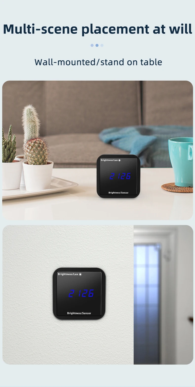 Tuya Smart WiFi/Zigbee Light & Temp/Humidity Sensor, Alexa Compatible for Smart