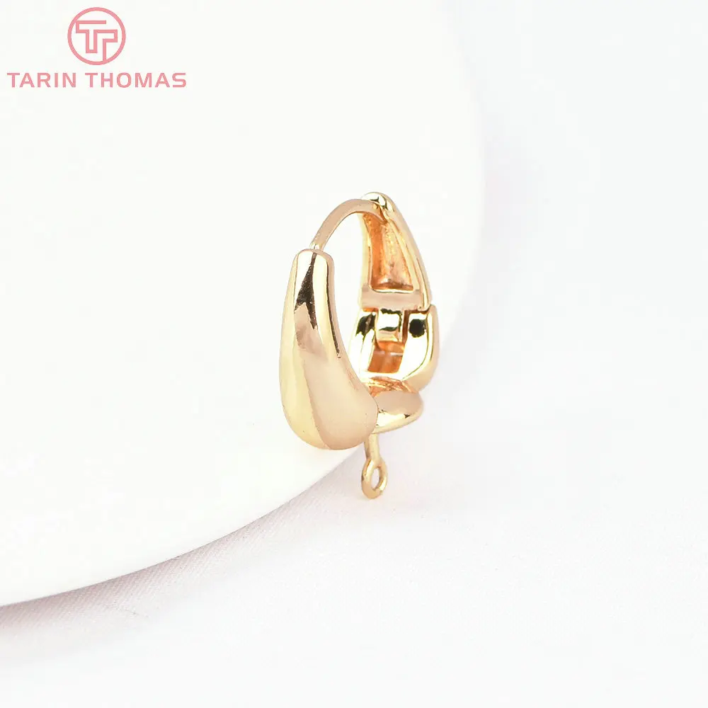 (4739) 4PCS 16.5x14MM 24K Gold Color Brass Half Pin Earrings Clip High Quality DIY Jewelry Making Finding Accessories s
