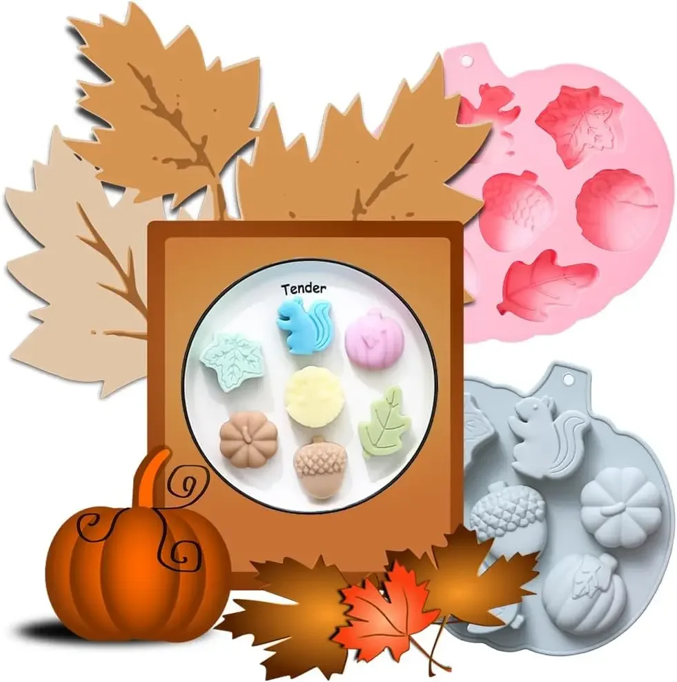 Thanksgiving Pumpkin Leaf Silicone Molds 5