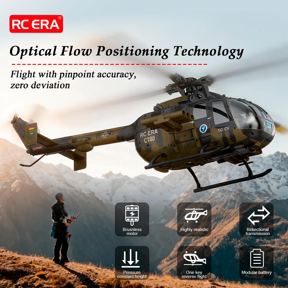 RC ERA C180 헬리콥터 1/25 6CH 브러시리스 BO-105 모델 3D 비행 ..