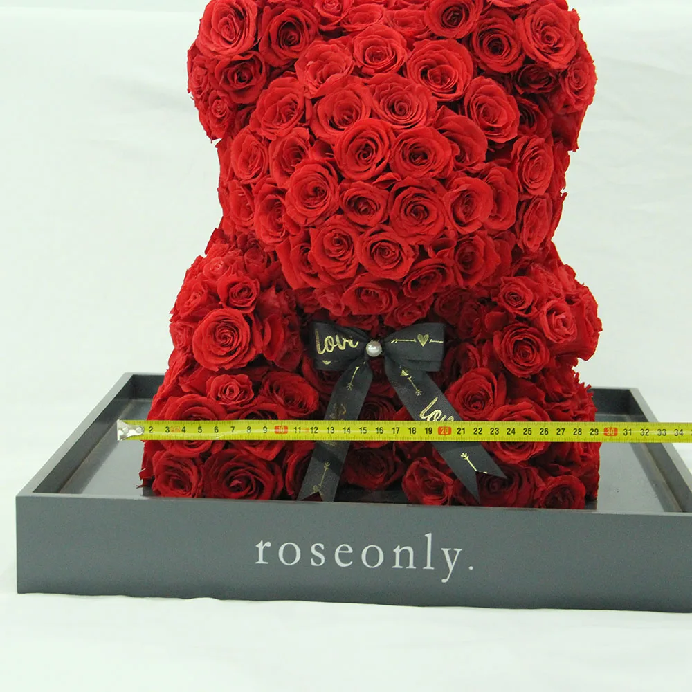 New Hot Selling With Luxury Box Large Preserved Rose Bear Flowers for