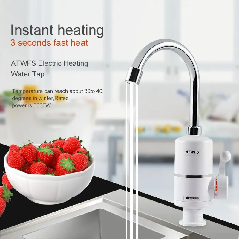 ATWFS Tankless Electric Newest Water Heater Kitchen Instant Hot Water Tap Heater  Water Faucet Instantaneous Heater3000w - AliExpress