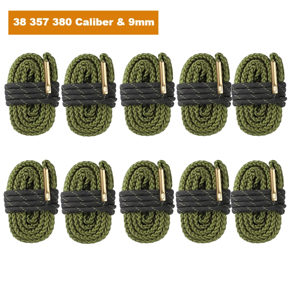 

5/10/20/30pcs Hunting Gun Bore Cleaner Snake.380, 9mm, 38, 357 cal PSTL Rifle Cleaning Kit Tool Rifle Barrel Calibre Snake Rope