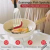 Stainless steel silicone spatula, high temperature resistant frying fish cooking spatula flipper kitchen household steak spatula 3