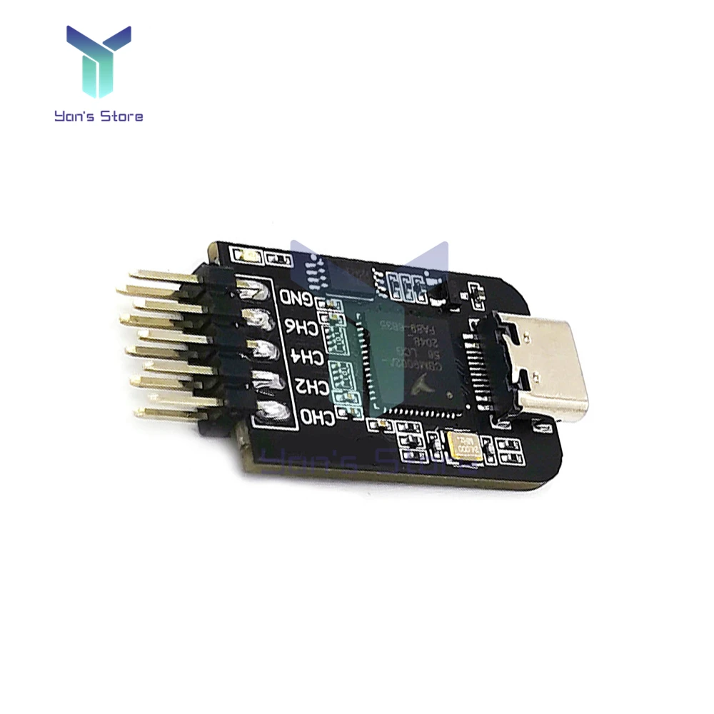 8 Channel Mini Logic Analyzer Type-C Interface MCU ARM FPGA Debugging Tool 16-24Mhz Sampling Logic Analyzer Support Windows/Mac 5