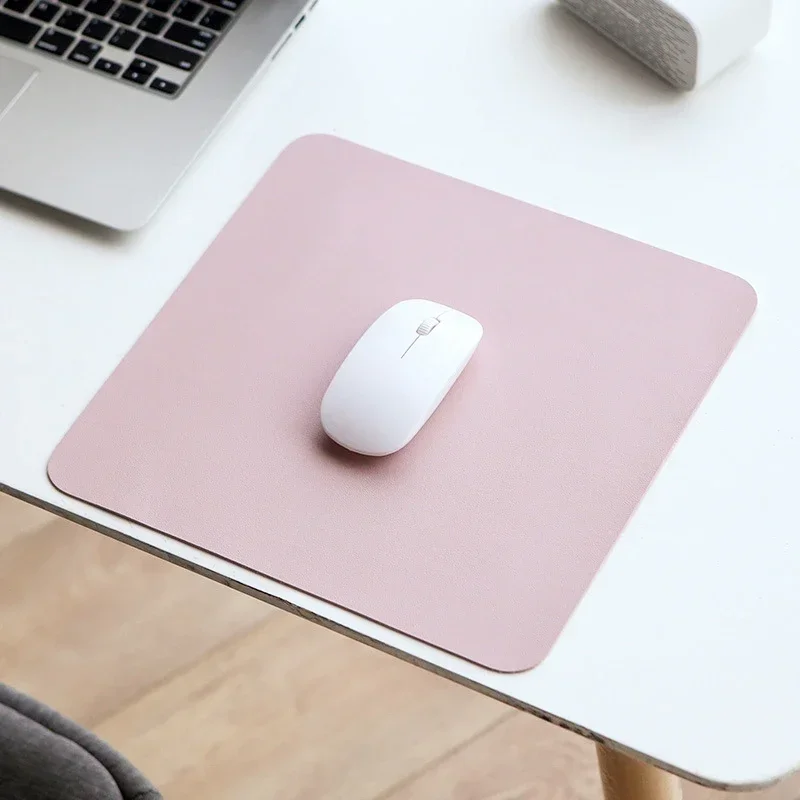 PU Leather Mouse Pad Waterproof Cute Desk Pad Solid Color Kawaii Stationery Desktop Computer Accessories Office Supplies office supplies set,mouse pad coaster