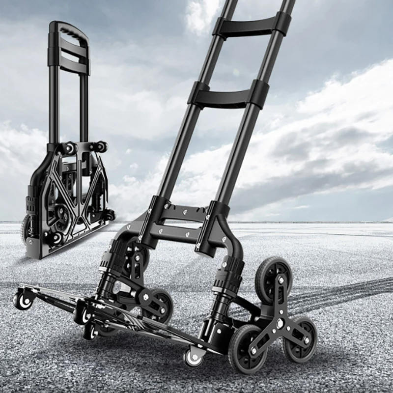 Folding Trolley Multi-function Practical Pulling Tool Cart Home Supermarket Shop Lightweight Beach Terrain Stair Climb Trolley