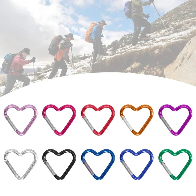 Heart Shaped Carabiner Clip – Aluminum Alloy Keychain, Spring Hook For Backpack, Camping, Keys - View #10