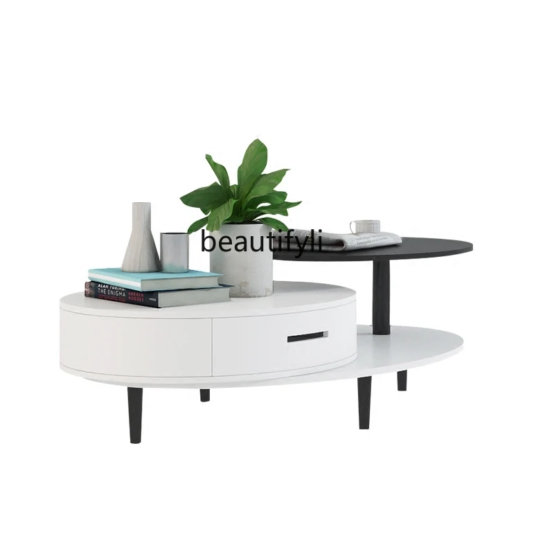 

yj Personality Simple Coffee Table Special-Shaped Fashion Storage Nordic Coffee Table TV Cabinet Unit
