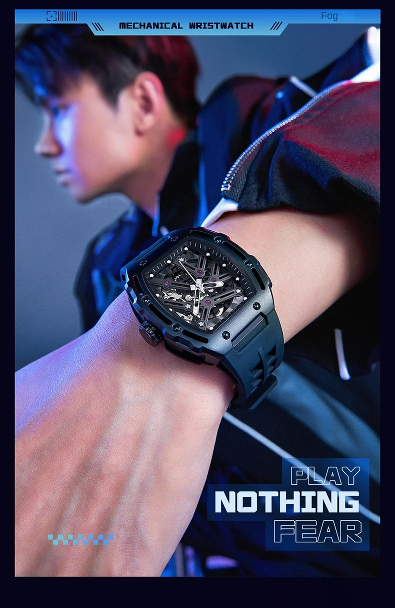 AILANG Nuovo orologio da polso sportivo meccanico scheletrato in acciaio inossidabile, orologio automatico impermeabile, orologi da uomo di marca superiore, Reloj Hombre_voghion.com