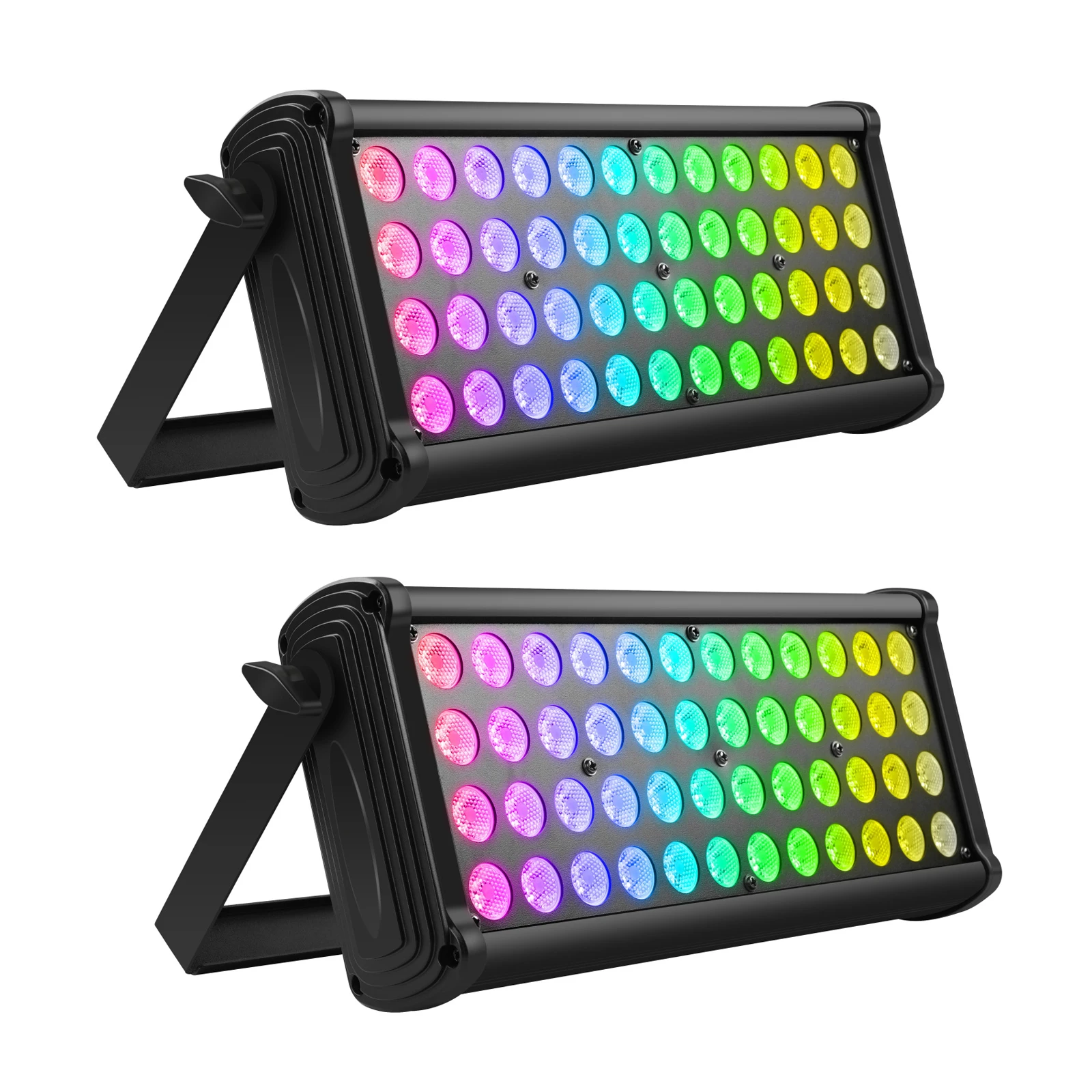 Datewink 2Pcs 48LEDs 80W RGB Wall Washer Lights DMX For Dj Disco Wedding Party Outdoor Building Stage Lighting Effect Projector
