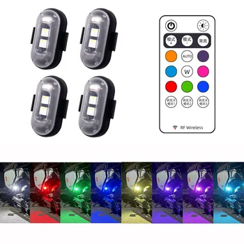 RGB Led 항공기 스트로브 조명, 오토바이 조명 LED 플래시 위치 무선 라이트 항공기 비행기 헬리콥터 경고등