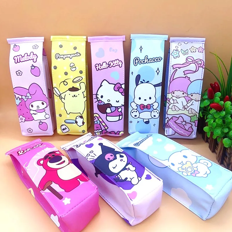 

20 шт/лот Sanrio креативная мелодия Pochacco Milk Pencil Case Cute PU Pencil Box Stationery Pen Bag Stationery School Supplies