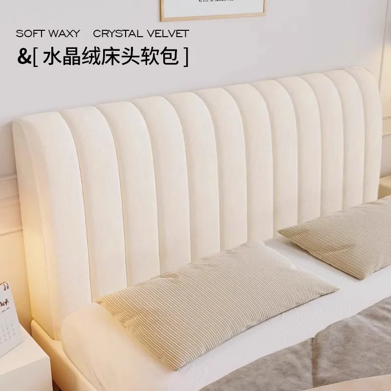 Luxury Velvet Bed Headboard Cover Soild Color All Inclusive Bed Backrest Covers Soft Anti-Dust Thicken Head Back Protector