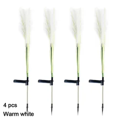 LED Solar Garden Lights - Outdoor Waterproof Reed Lights for Christmas Yard Lawn Decoration and Pathway Illumination (4pcs Warm White)