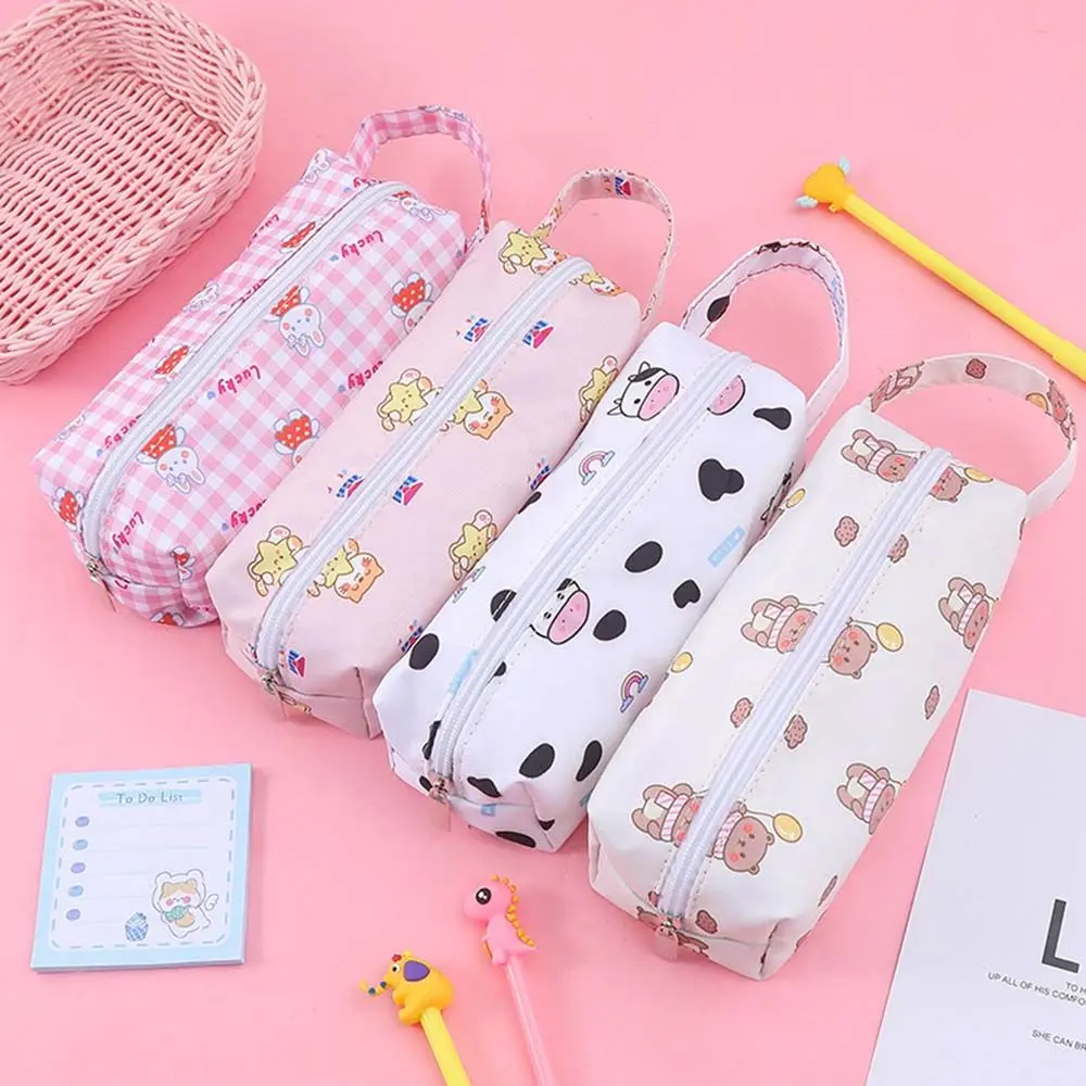 

Girl Canvas Korean Simple School Supplies Cute Pencil Pouch Stationery Storage Bag Pencil Case
