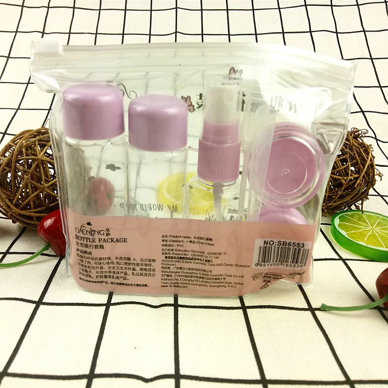 7pc/Set Travel Mini Makeup Cosmetic Face Cream Pot Bottles Plastic Transparent Empty Make Up Container Bottle Travel Accessories travel makeup containers