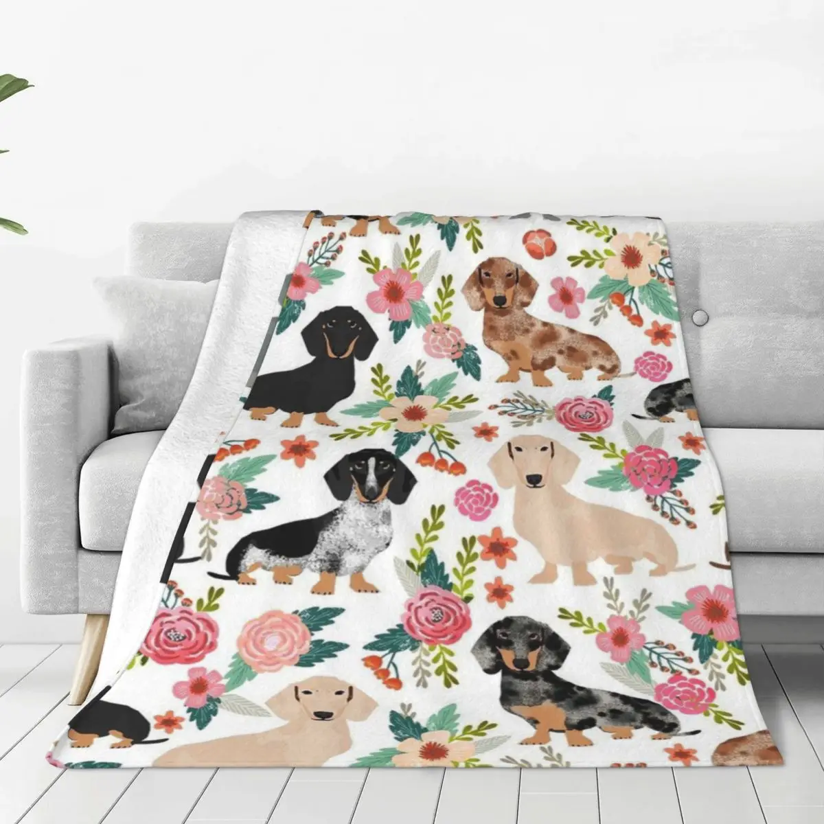 

Basset Hound Dog Flannel Throw Blankets Animal Cartoon Blankets for Bedding Office Warm Plush Thin Quilt