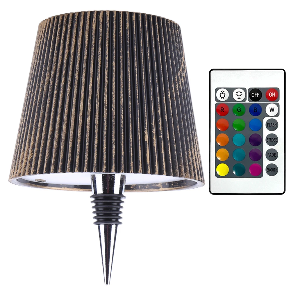 Lampe De Bouteille De Vin Sans Fil, Lampe De Table LED Sans Fil, 3 Couleurs, Contrôle Tactile, Portable, Rechargeable Pour Salon, Chambre, Bar (noir, 1 Pièce
