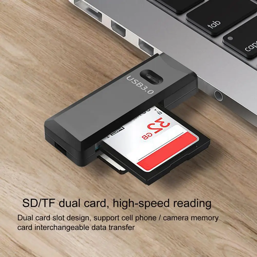

Practical USB Card Reader Two Slots Support Simultaneous Read And Write USB3.0 Mobile Phone TF/SD-Card Reader Data Transfer