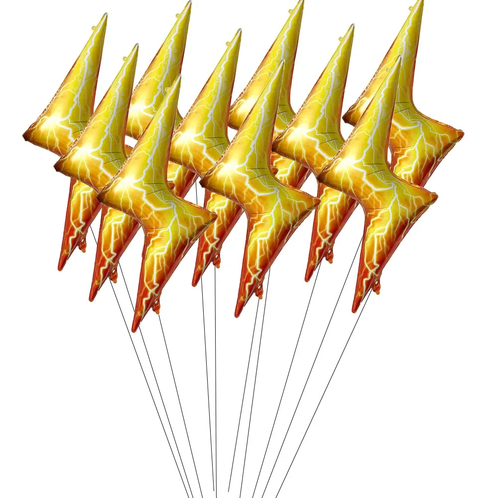 4 Stück Riesen Blitz Folienballons 92cm - Gelbe Lightning Ballons Für Geburtstag & Partys