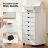 JHK 7 Drawer Storage Wooden File Cabinet with Wheels for Room Organizing