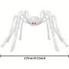 125cm Giant Hairy Spider Realistic Scary White Spider Props with Red Eyes for Indoor Outdoor Haunted House Halloween Decoration 6