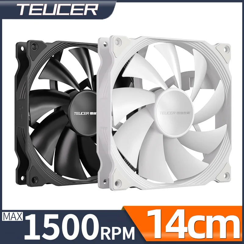 Teucer AF 14025 PC Case Cooling Fan 12V 4Pin PWM MHDB Hydraulic Bearing 14CM Silent Fan for Computer Radiator Ventilator
