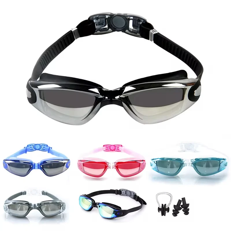 Swimming Goggles For Men Women Anti-Fog Uv Prescription Waterproof Silicone Adjust Swim Pool Eyewear Adults Kids Diving Glasses - 2