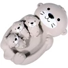 Otter Family Baby Bath Toy Set Silicone Kid Bathtub Toy For Baby Bath Bathroom Toys Parent-Child Otter sealed Floating Water Toy 1