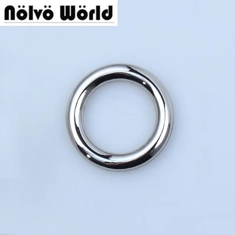 50pcs inside 5/8 inch 16mm polished silver o rings,DIY accessory alloy metal round edge welded O Rings 5colors 16mm 20mm 25mm 32mm metal loop oval rings lether welded o ring purse backpack bag strap accessory oval ring for bags