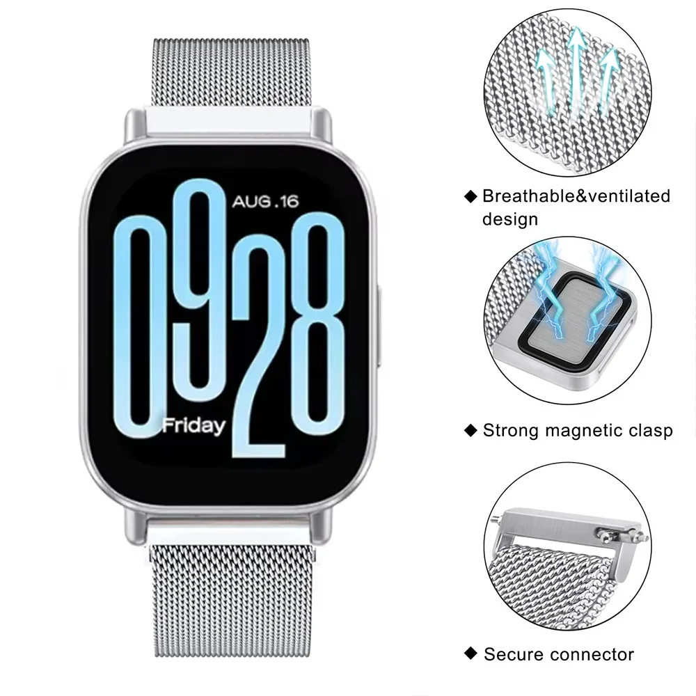 Stainless Steel Magnetic Loop Watchband - Premium Metal Strap 22mm Bracelet