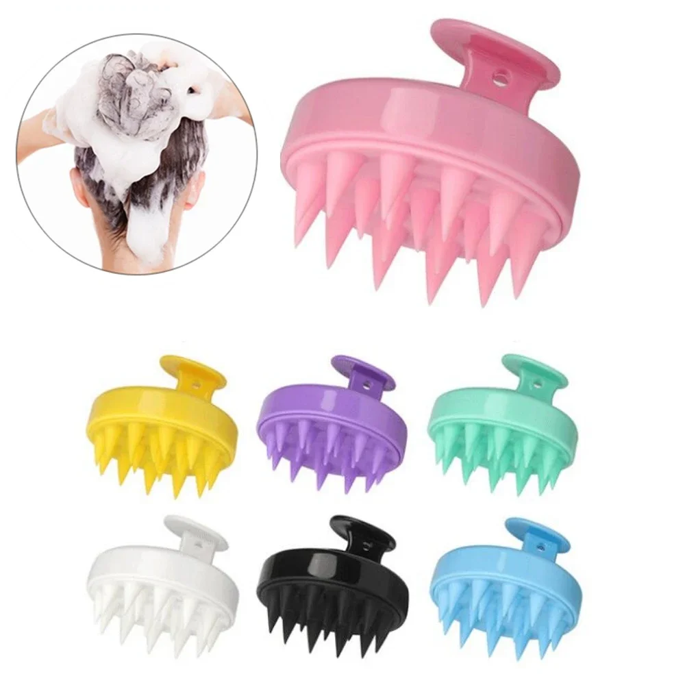 Wheat Straw Silicone Head Wash Clean Care Hair Root Itching Scalp Massage Comb Shower Brush Bath Spa Anti-Dandruff Shampoo 3pcs wash shampoo silicone clean massager scalp comb head cleaning massage hair pet shower brush manual care tool stress relax