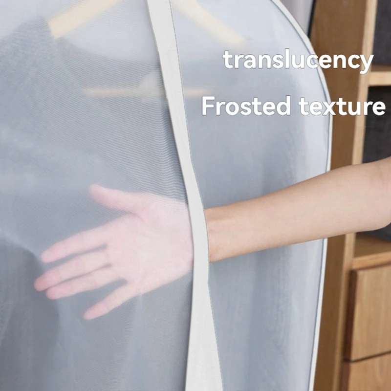 Clothing Dust Cover Transparent Thickened Washable Dust Bag PEVA Household Dust Cover Coat Suit Cover Hanging Pocket A 6