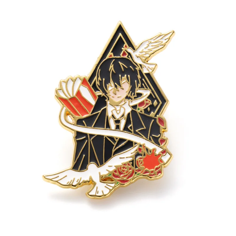 

Bungo Stray Dogs Metal Brooch Dazai Osamu Brooches for Women Anime Figure Badges Pins Fashion Accesorios Jewelry Boy Girl Gift