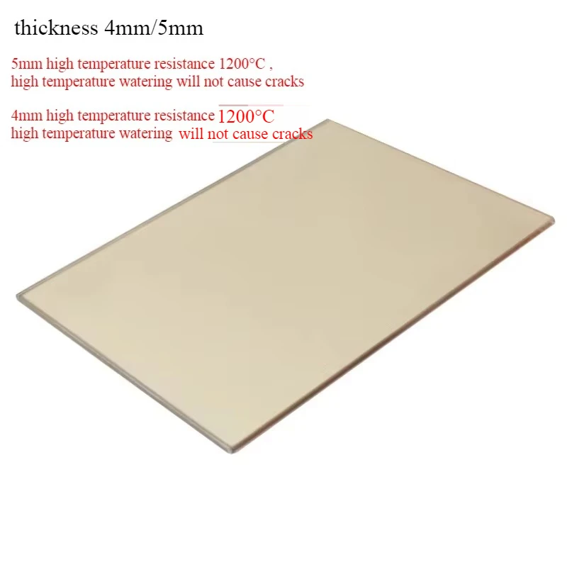 High temperature resistant Glass thick 4mm/5mm Fireplace door glass wood stove transparent microcrystalline ceramic glass