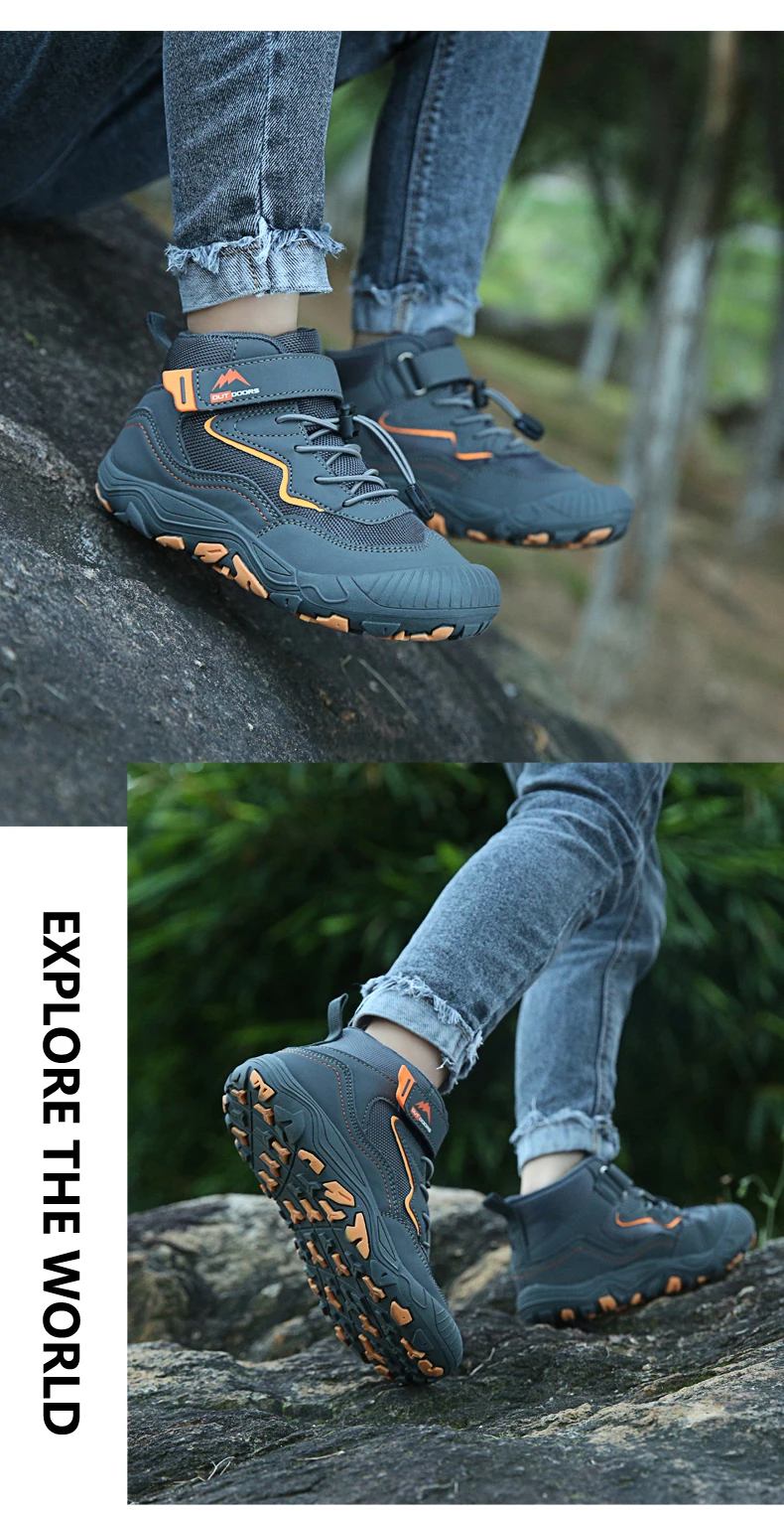 Zapatos de senderismo de alta calidad para niños, zapatillas de Trekking impermeables, botas de escalada de montaña para