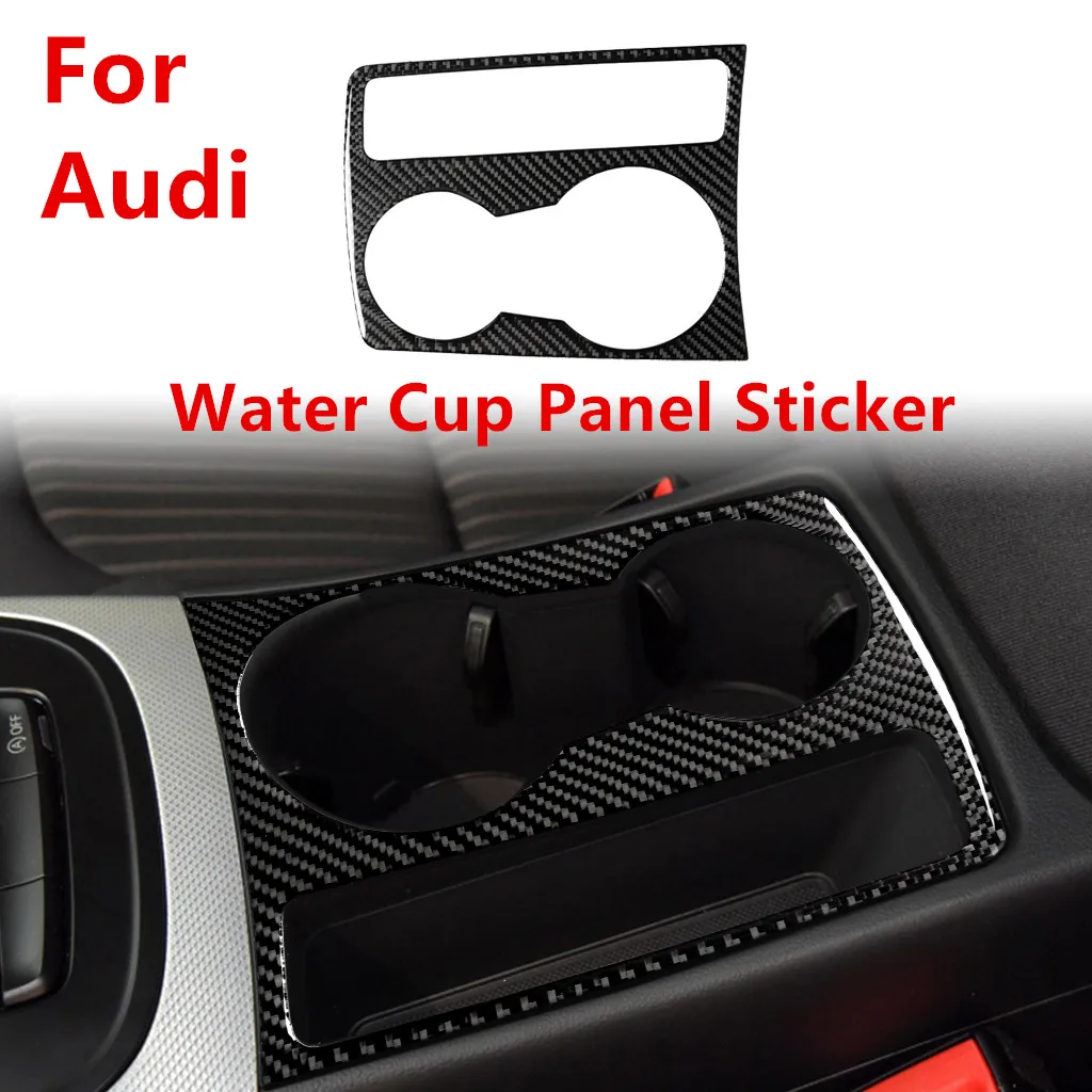 

For Audi A4L Q5 A5 Water Cup Panel Sticker Carbon Fiber Decorative Sticker Audi Interior Modification