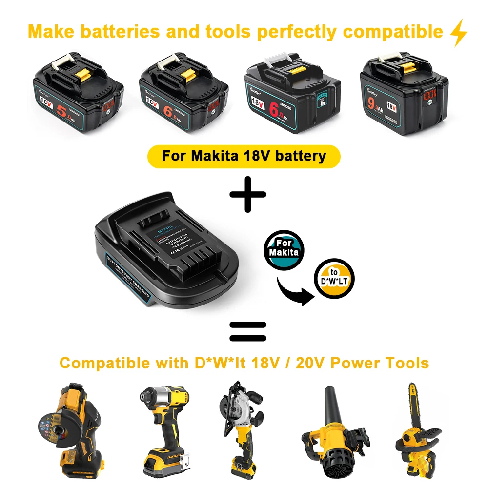Adattatore Batteria 18V Batteria Agli Ioni Di Lio Convertore - Foto 9