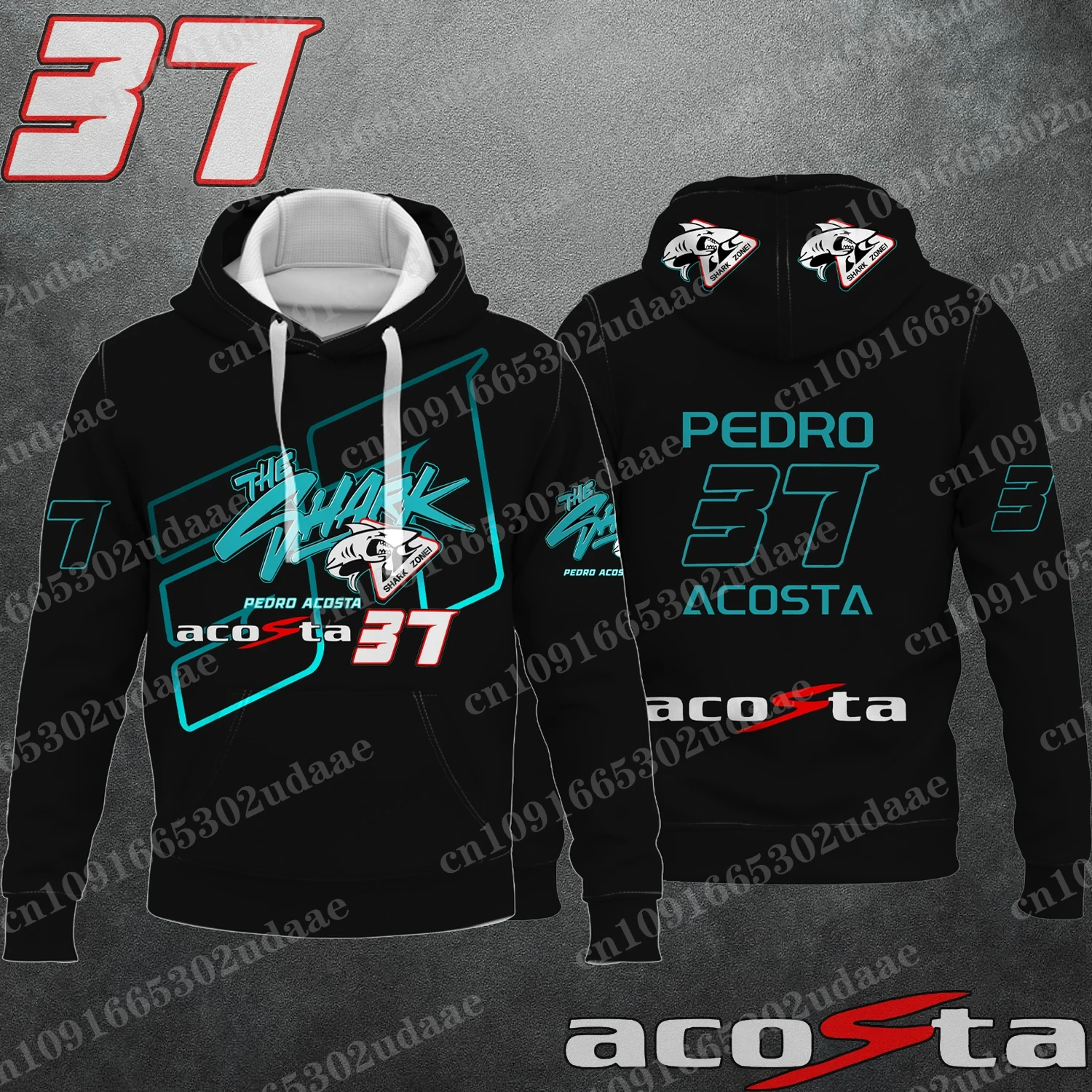 New 2024 Motorcycle Race 37 Driver pedro acosta Creative Hoodie for Extreme Sports Track Enthusiasts Fans Hoodie
