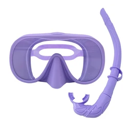 Enhanced Anti-Fog 180° Snorkeling and Diving Mask with Breathing Tube (PURPLE)