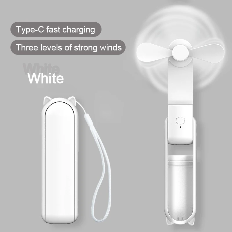 Foldable Small Fan Portable and high-power Hand Held Portable Mini Fan Rechargeable Hand USB Charge Fan