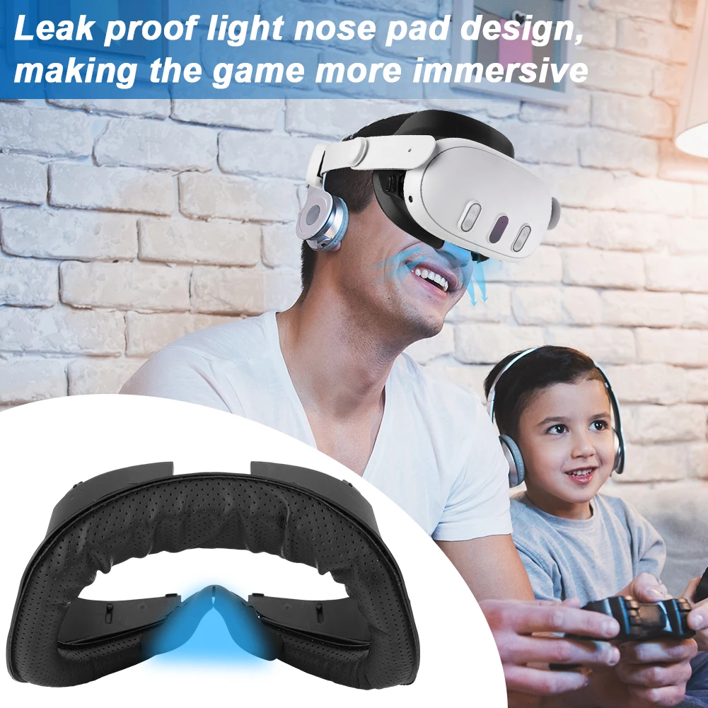 6 in 1 Face Pad Replacement PU & Ice Silk Foam Face Cushion Anti-Leakage Nose Pad Lens Protector Lens Cloth for Oculus Quest 3