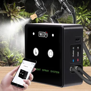 Rainforest Sprayer WiFi Control Automatic Mist Rainforest Timing Spray System Kit Irrigation Timer Reptile Sprayer Humidifier 1